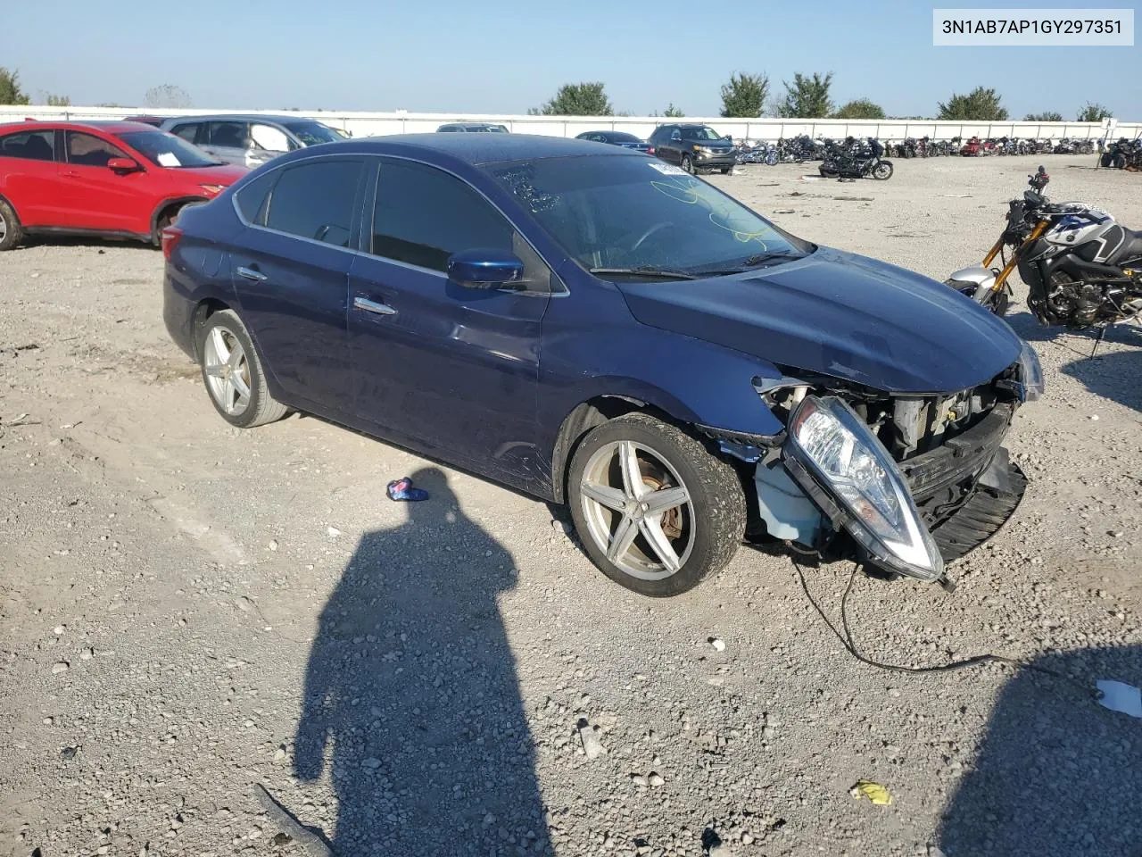 2016 Nissan Sentra S VIN: 3N1AB7AP1GY297351 Lot: 74619294