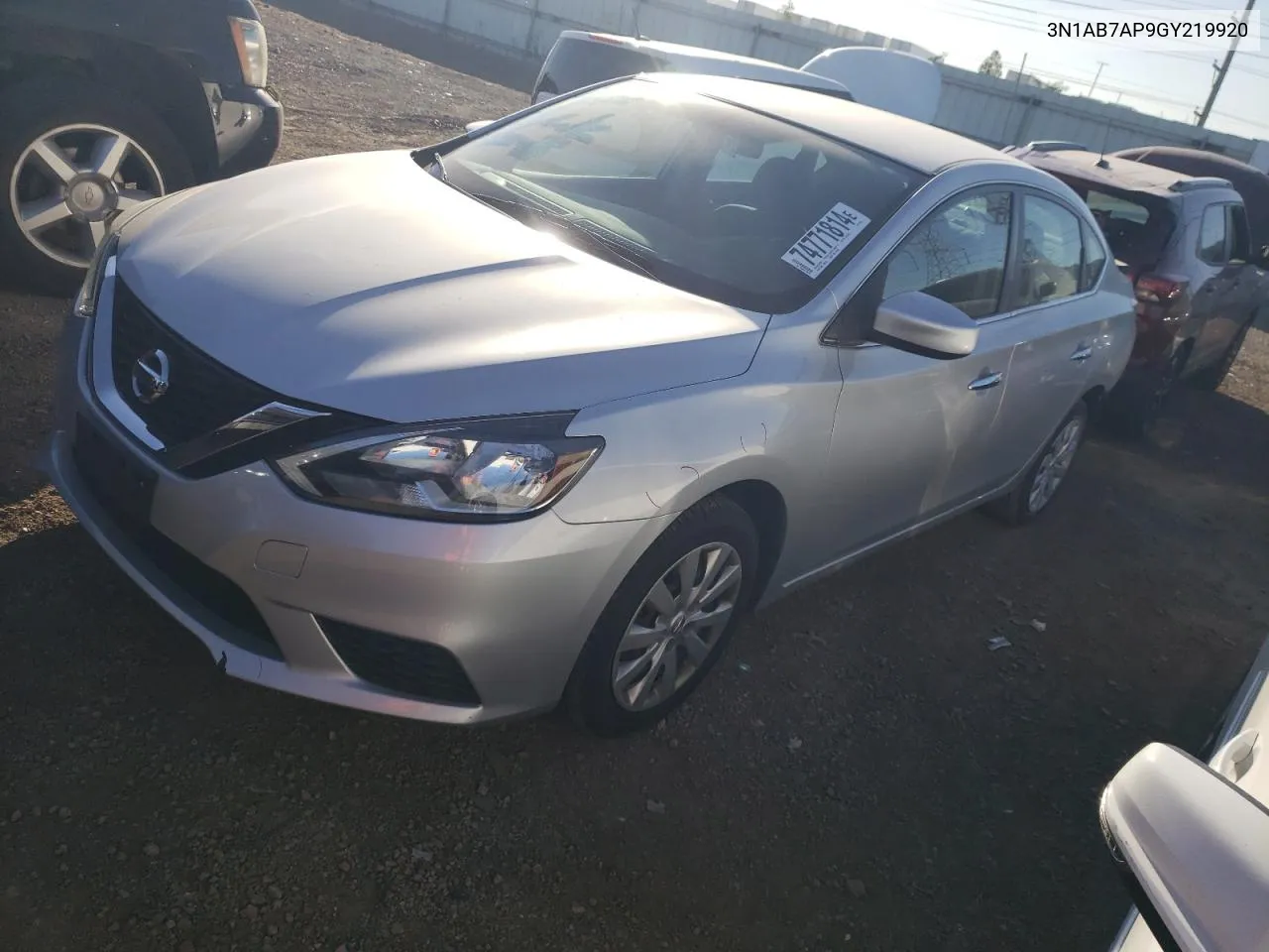 2016 Nissan Sentra S VIN: 3N1AB7AP9GY219920 Lot: 74771814