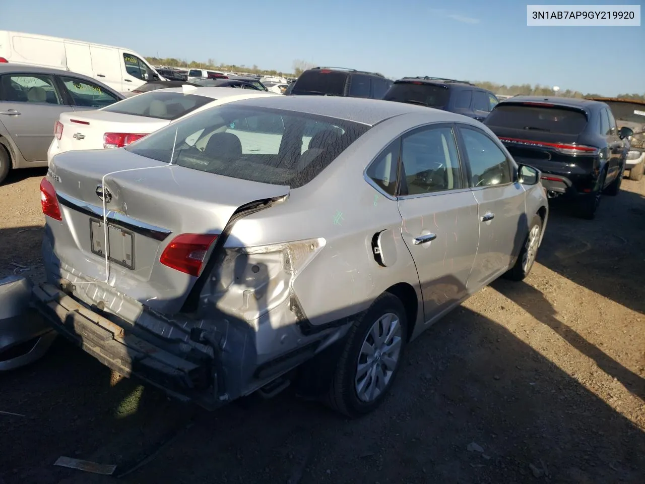 2016 Nissan Sentra S VIN: 3N1AB7AP9GY219920 Lot: 74771814