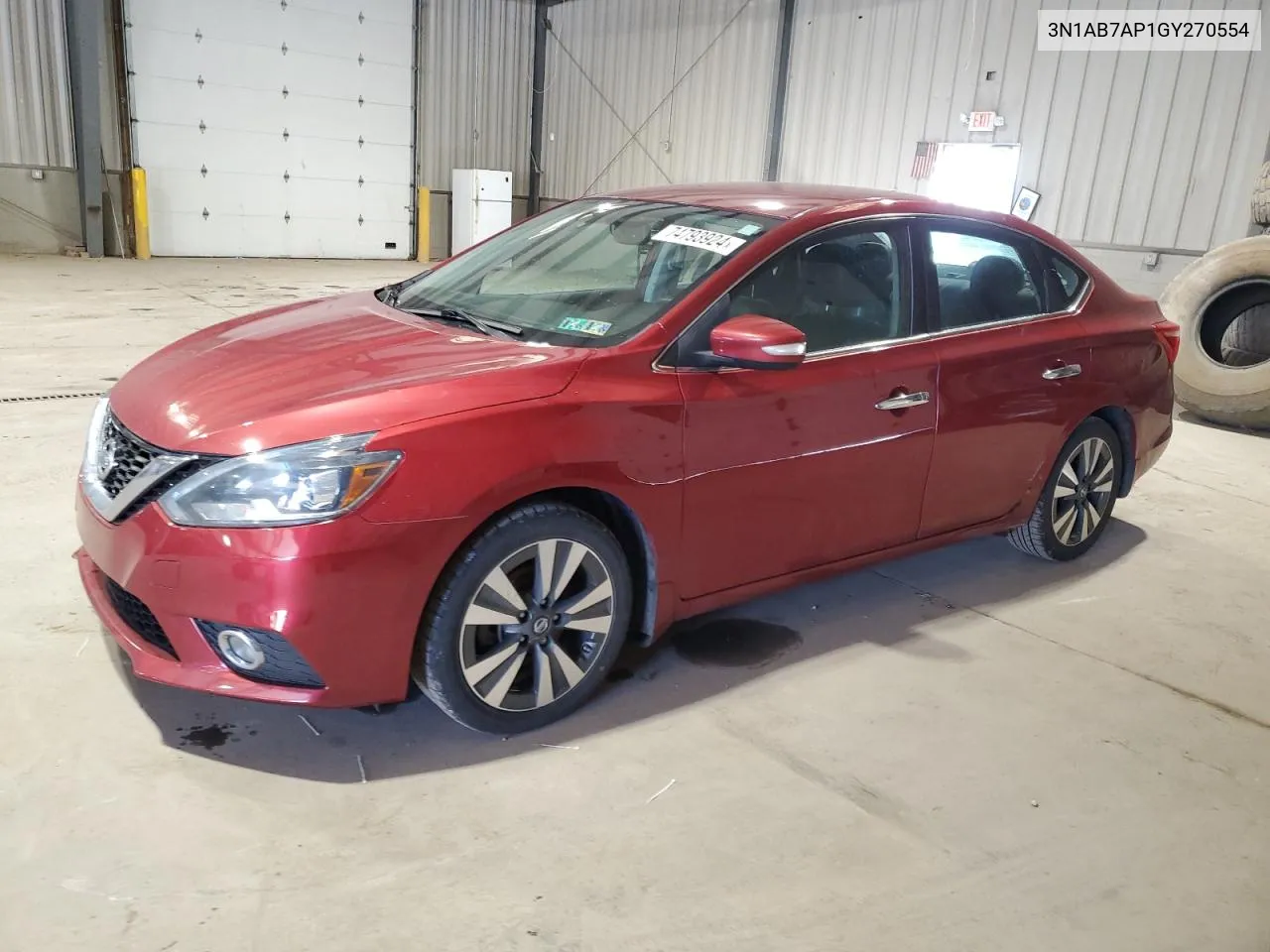 2016 Nissan Sentra S VIN: 3N1AB7AP1GY270554 Lot: 74793924