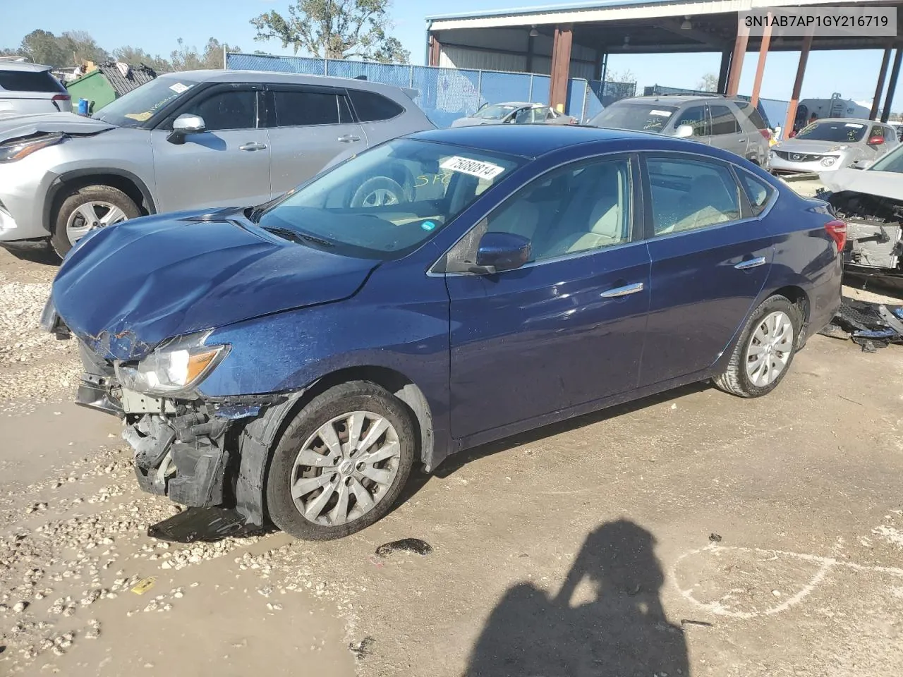 2016 Nissan Sentra S VIN: 3N1AB7AP1GY216719 Lot: 75080814