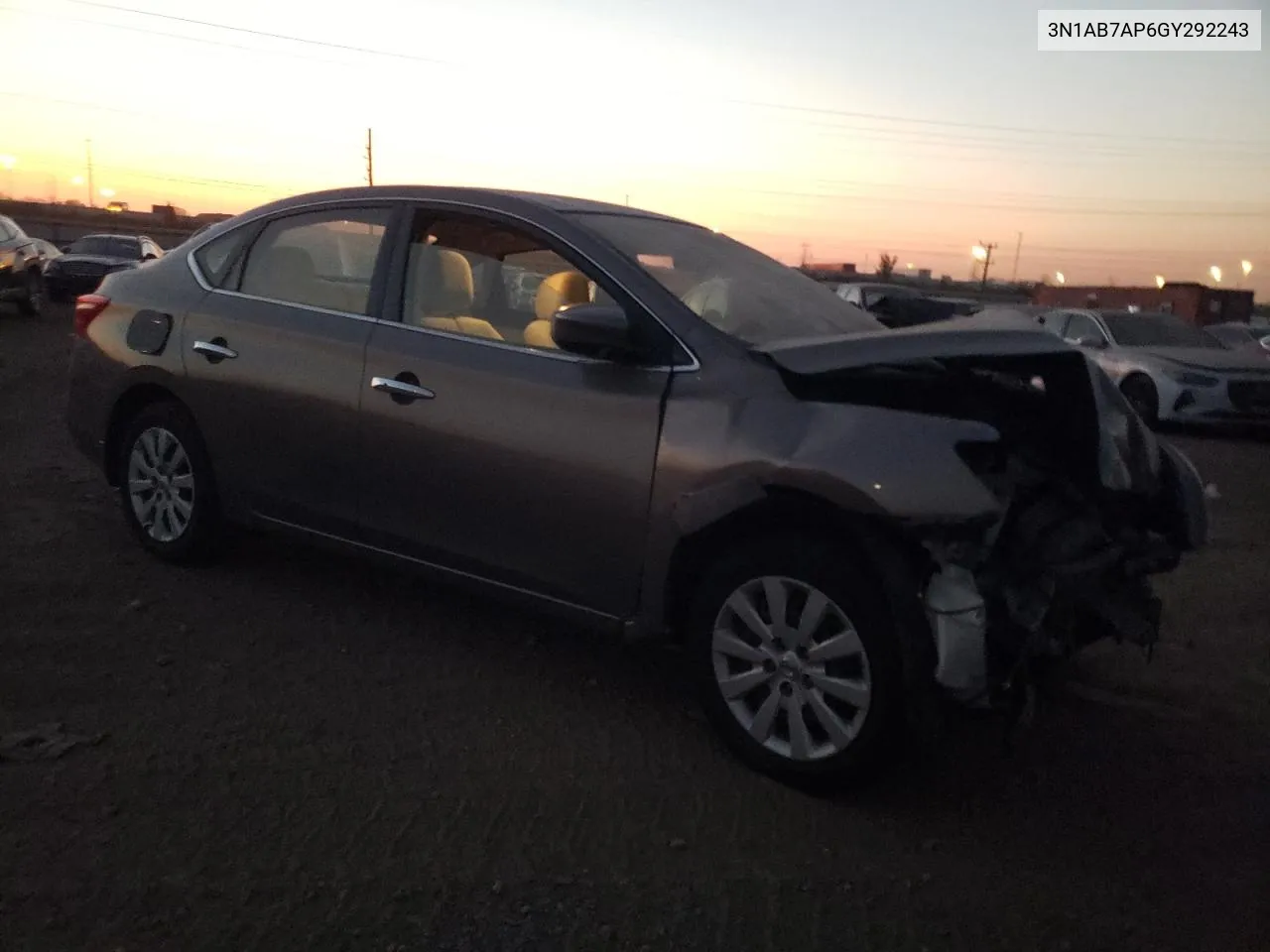 2016 Nissan Sentra S VIN: 3N1AB7AP6GY292243 Lot: 75199984