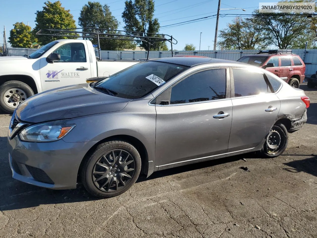 2016 Nissan Sentra S VIN: 3N1AB7AP8GY329020 Lot: 75497304