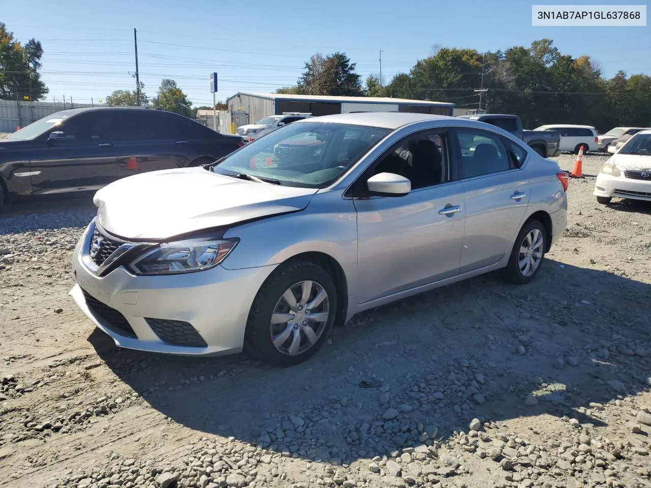 2016 Nissan Sentra S VIN: 3N1AB7AP1GL637868 Lot: 75687824