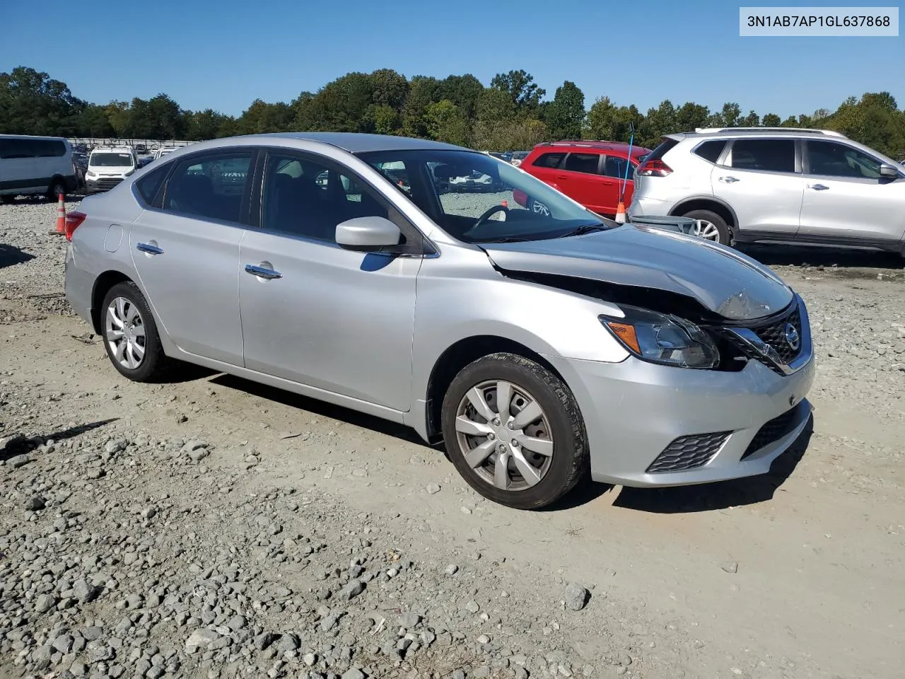 2016 Nissan Sentra S VIN: 3N1AB7AP1GL637868 Lot: 75687824