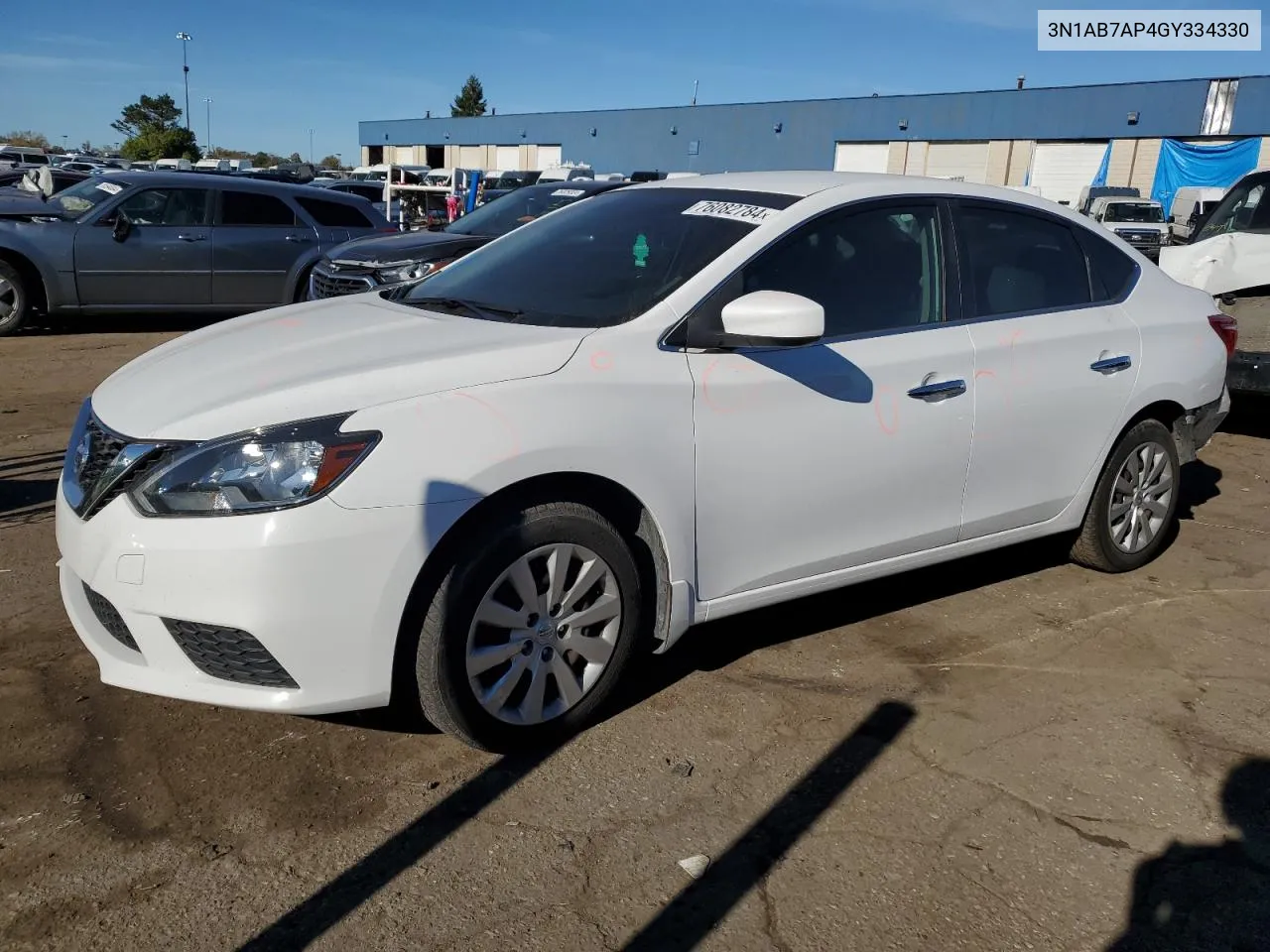 2016 Nissan Sentra S VIN: 3N1AB7AP4GY334330 Lot: 76082784