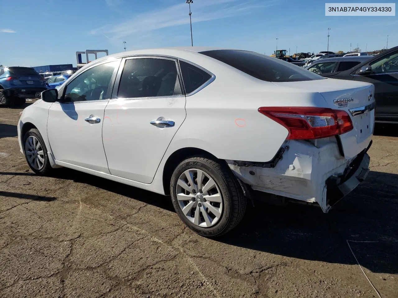 2016 Nissan Sentra S VIN: 3N1AB7AP4GY334330 Lot: 76082784