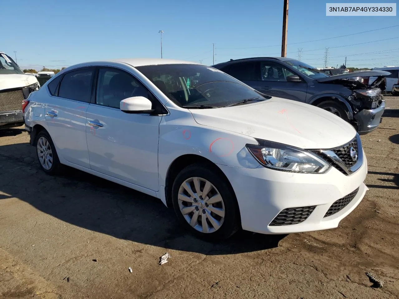 2016 Nissan Sentra S VIN: 3N1AB7AP4GY334330 Lot: 76082784