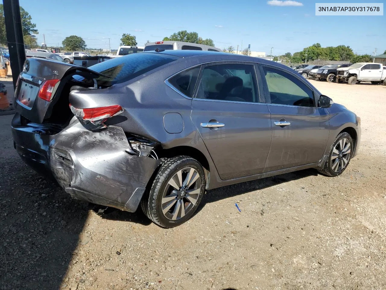 2016 Nissan Sentra S VIN: 3N1AB7AP3GY317678 Lot: 76124634