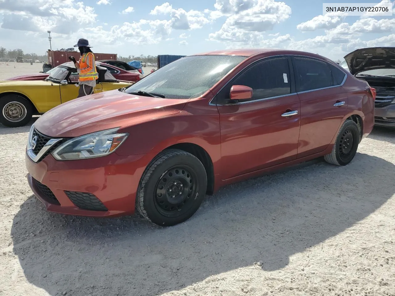 2016 Nissan Sentra S VIN: 3N1AB7AP1GY220706 Lot: 76227544