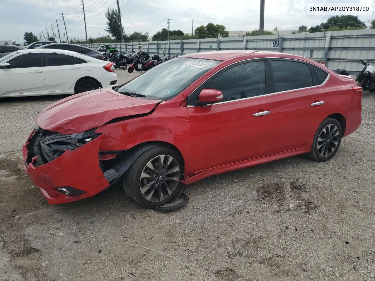 2016 Nissan Sentra S VIN: 3N1AB7AP2GY318790 Lot: 76252684