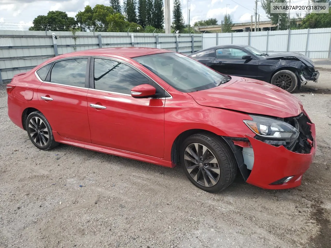 2016 Nissan Sentra S VIN: 3N1AB7AP2GY318790 Lot: 76252684