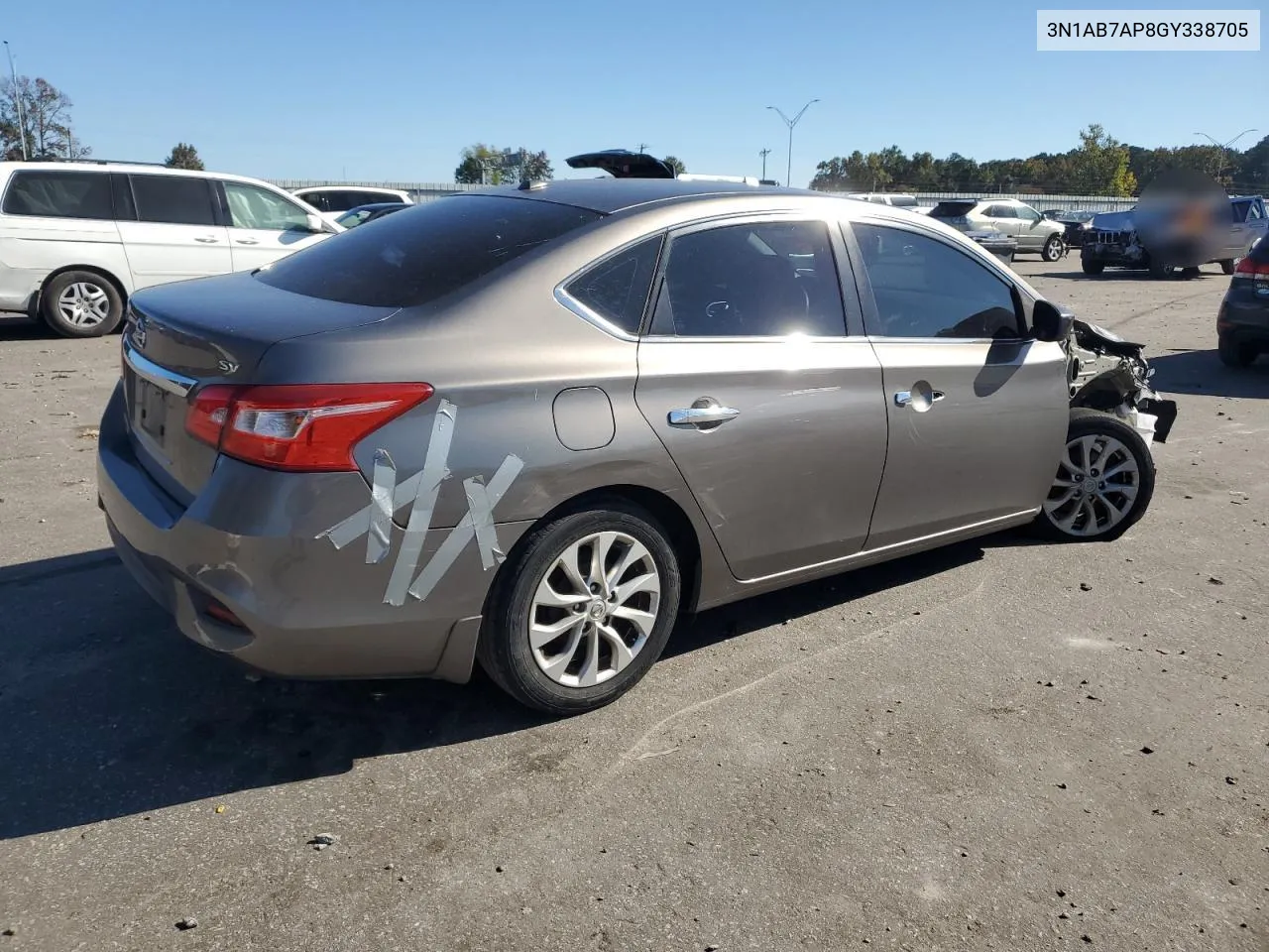 2016 Nissan Sentra S VIN: 3N1AB7AP8GY338705 Lot: 76487894