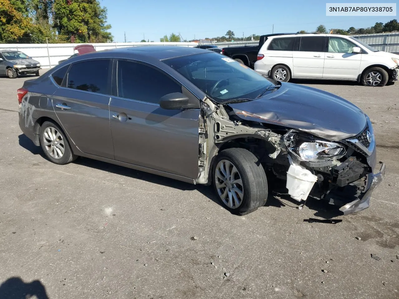 2016 Nissan Sentra S VIN: 3N1AB7AP8GY338705 Lot: 76487894