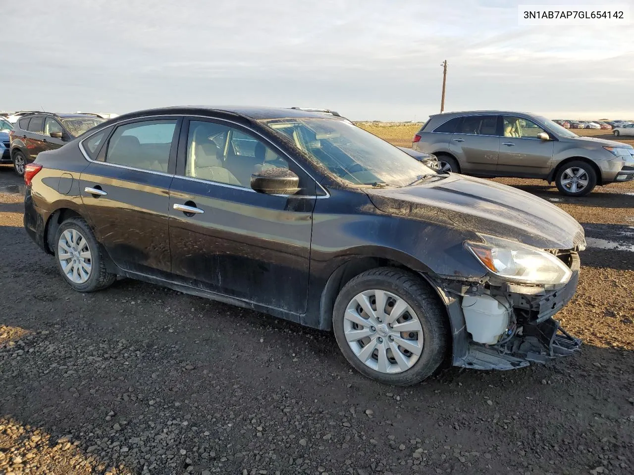 2016 Nissan Sentra S VIN: 3N1AB7AP7GL654142 Lot: 76780544