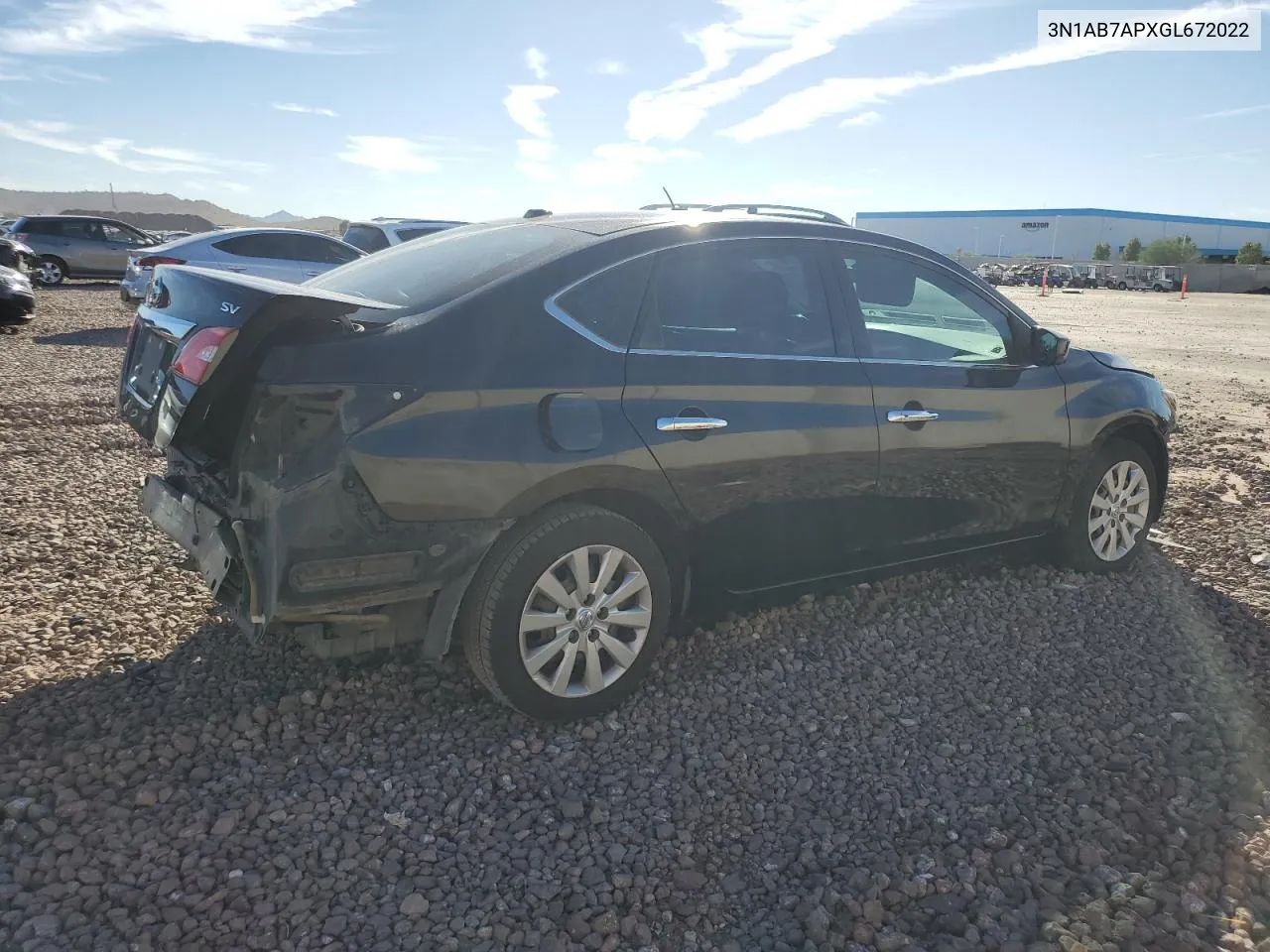 2016 Nissan Sentra S VIN: 3N1AB7APXGL672022 Lot: 76841274