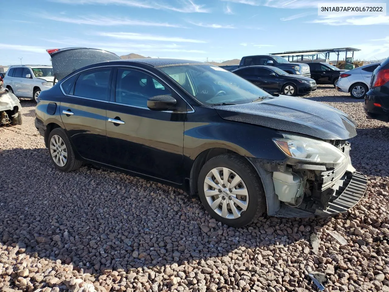 2016 Nissan Sentra S VIN: 3N1AB7APXGL672022 Lot: 76841274