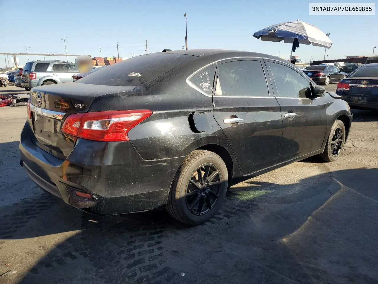 2016 Nissan Sentra S VIN: 3N1AB7AP7GL669885 Lot: 77039224