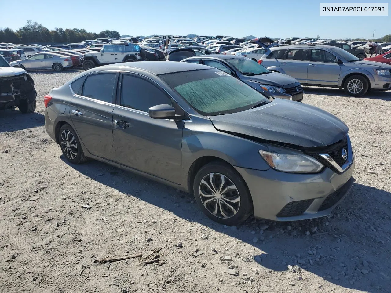 2016 Nissan Sentra S VIN: 3N1AB7AP8GL647698 Lot: 77150664