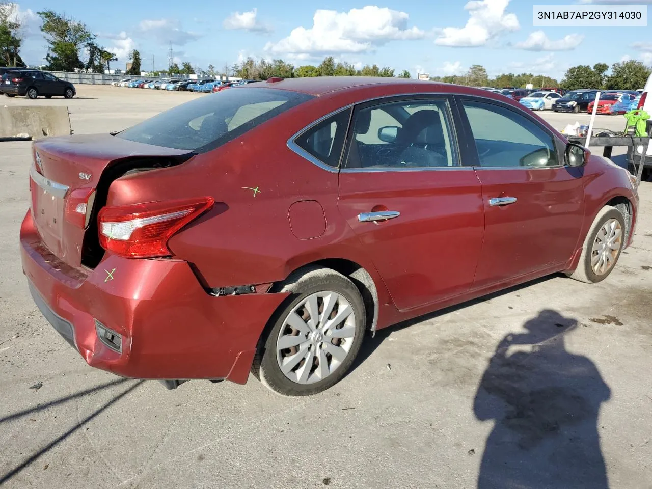 2016 Nissan Sentra S VIN: 3N1AB7AP2GY314030 Lot: 77171074