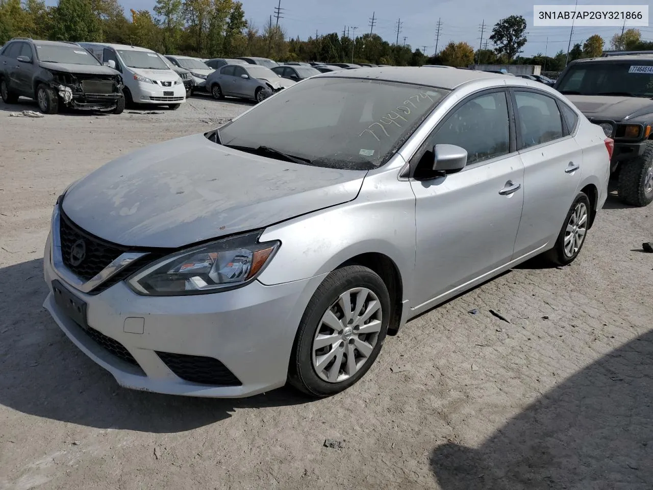 2016 Nissan Sentra S VIN: 3N1AB7AP2GY321866 Lot: 77440974