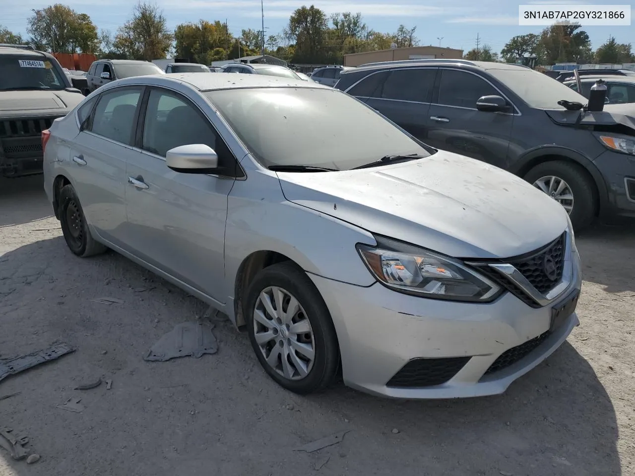 2016 Nissan Sentra S VIN: 3N1AB7AP2GY321866 Lot: 77440974