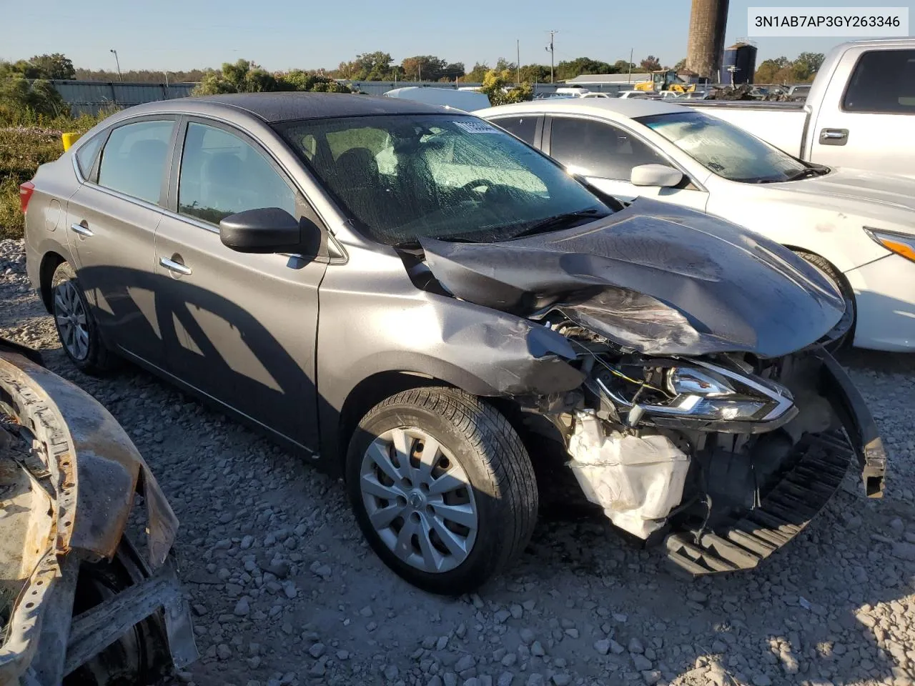 2016 Nissan Sentra S VIN: 3N1AB7AP3GY263346 Lot: 77553844