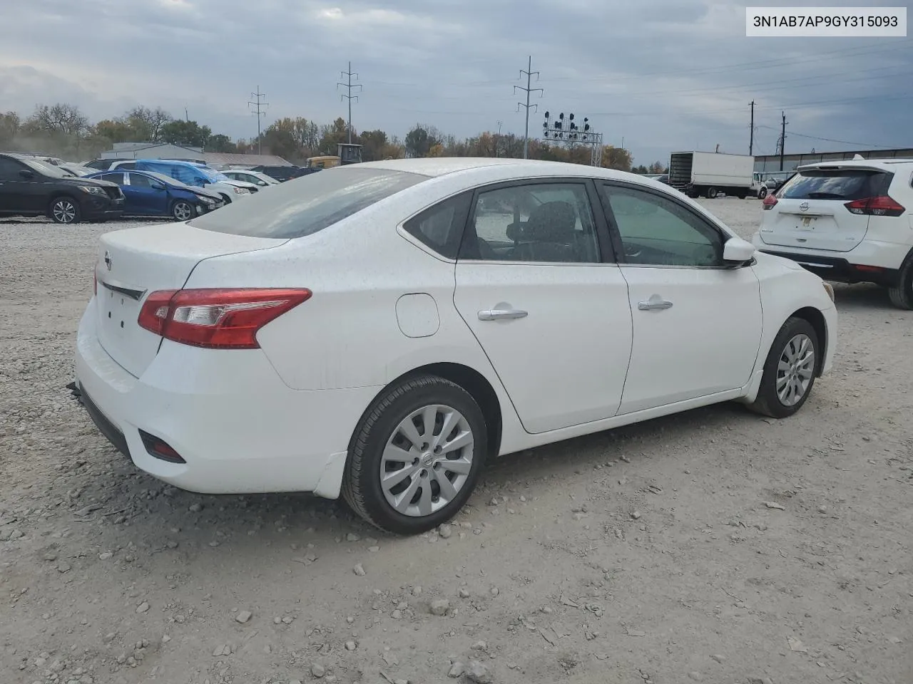 2016 Nissan Sentra S VIN: 3N1AB7AP9GY315093 Lot: 77564554