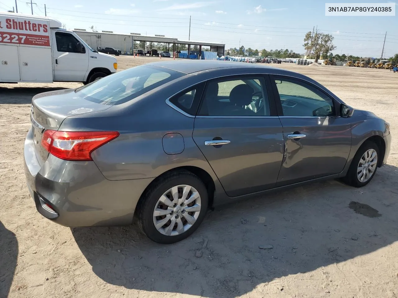 2016 Nissan Sentra S VIN: 3N1AB7AP8GY240385 Lot: 77589834