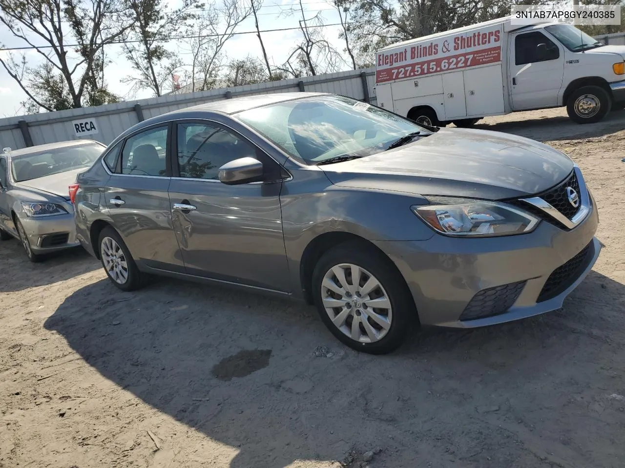 2016 Nissan Sentra S VIN: 3N1AB7AP8GY240385 Lot: 77589834