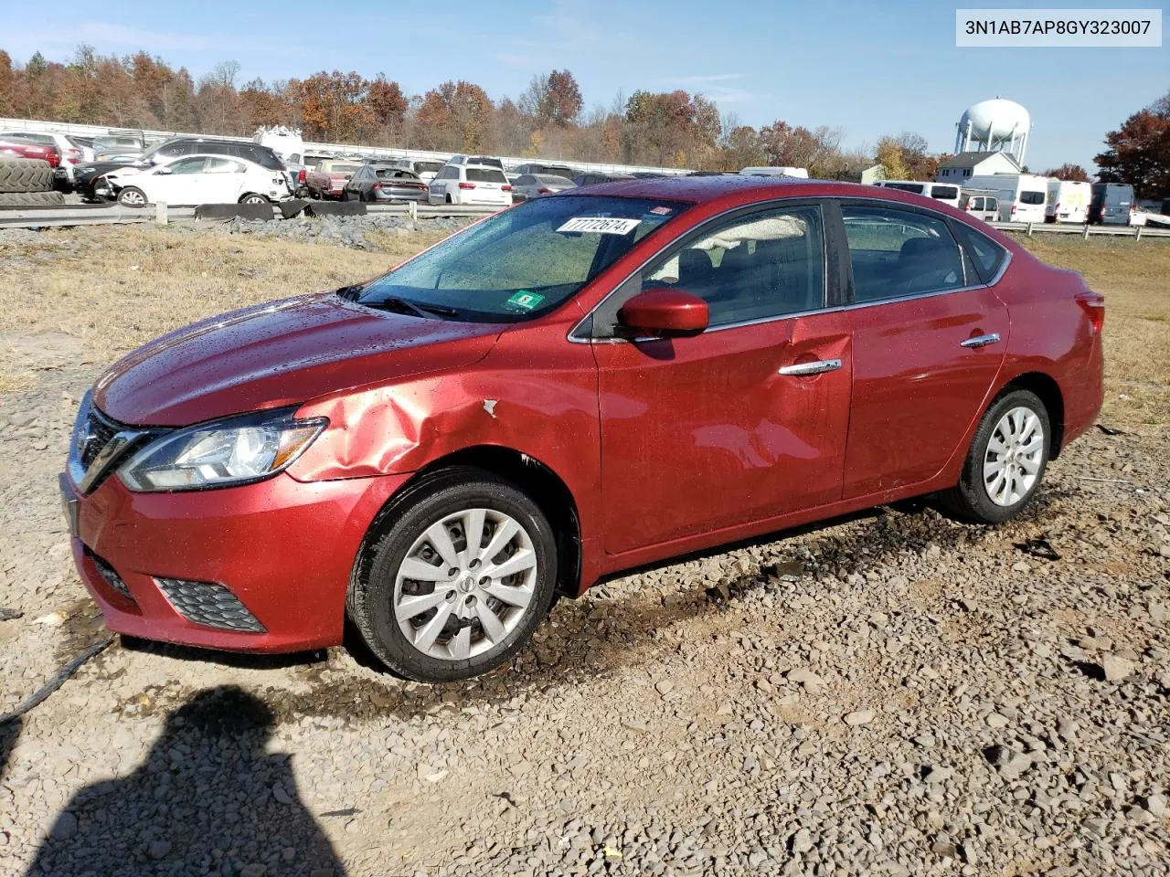 3N1AB7AP8GY323007 2016 Nissan Sentra S