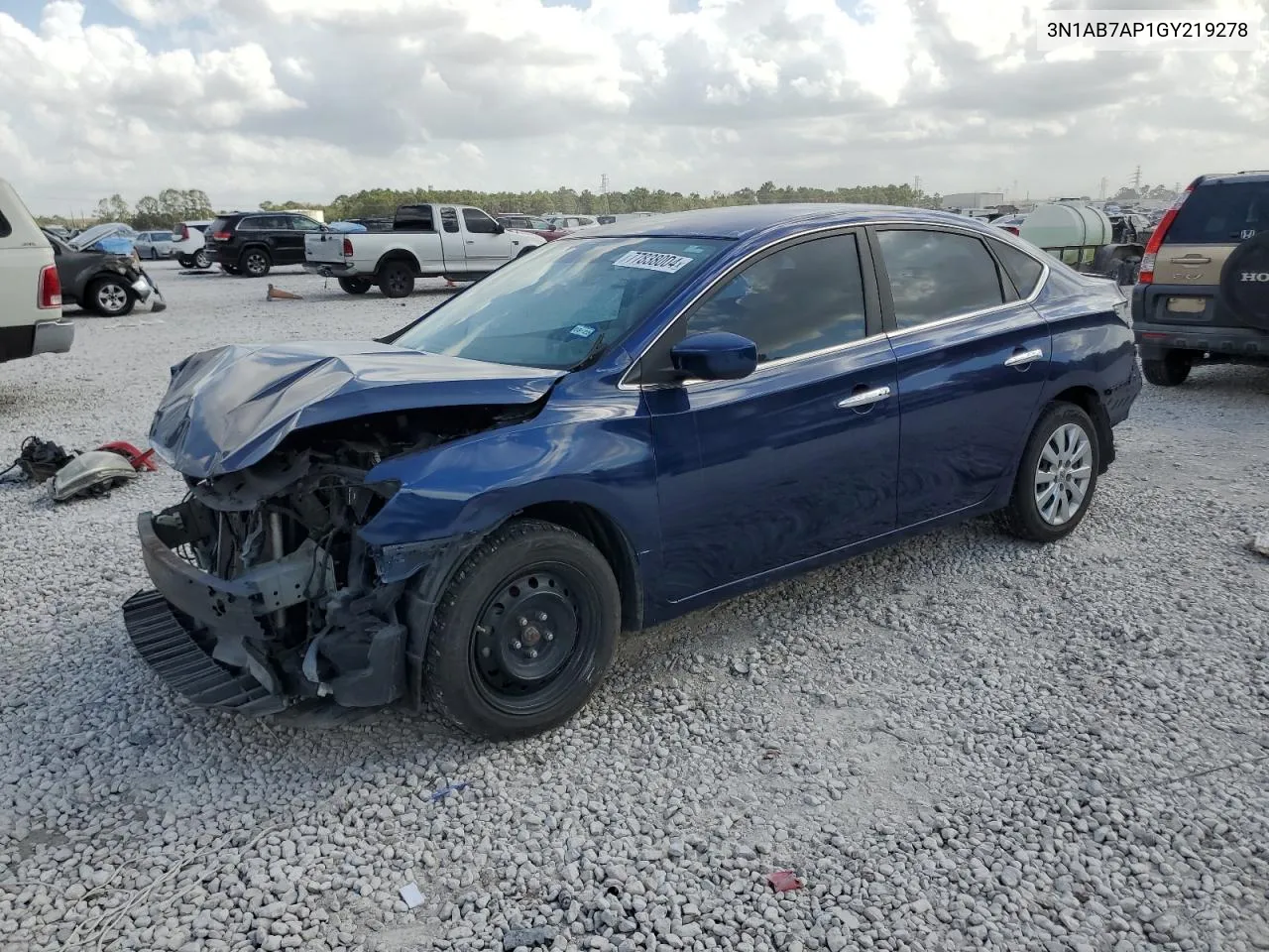 2016 Nissan Sentra S VIN: 3N1AB7AP1GY219278 Lot: 77838004