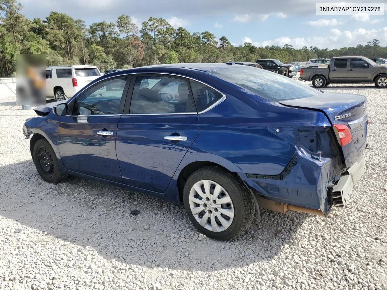 2016 Nissan Sentra S VIN: 3N1AB7AP1GY219278 Lot: 77838004