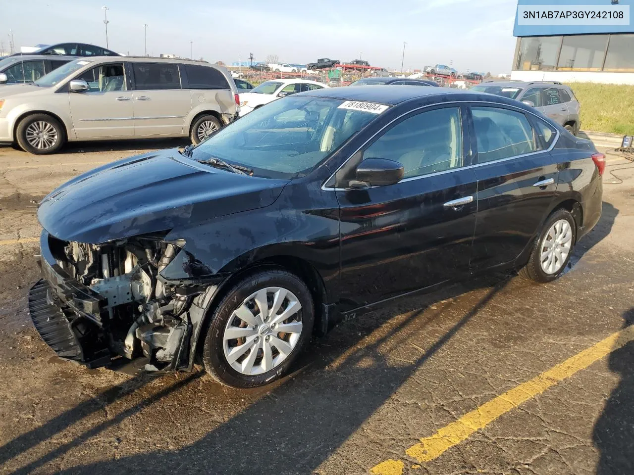 2016 Nissan Sentra S VIN: 3N1AB7AP3GY242108 Lot: 78180904