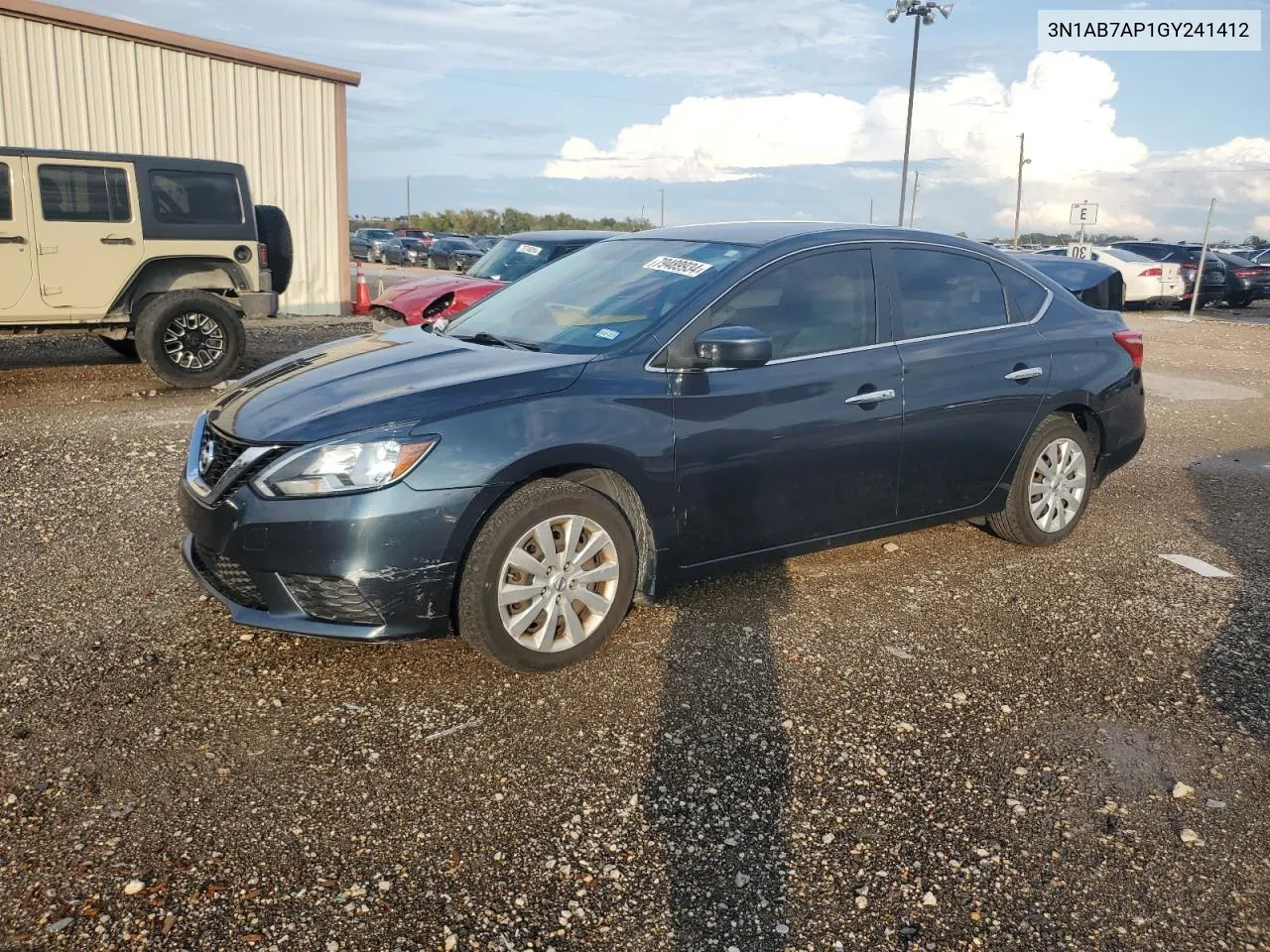 2016 Nissan Sentra S VIN: 3N1AB7AP1GY241412 Lot: 79489934