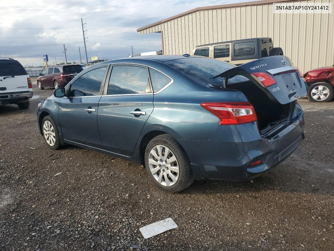 2016 Nissan Sentra S VIN: 3N1AB7AP1GY241412 Lot: 79489934