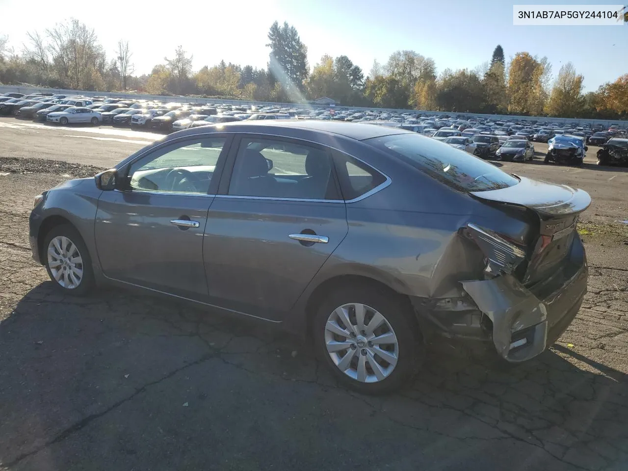 2016 Nissan Sentra S VIN: 3N1AB7AP5GY244104 Lot: 79662074