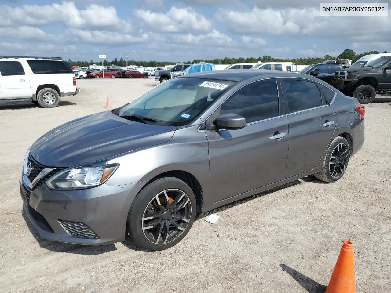 2016 Nissan Sentra S VIN: 3N1AB7AP3GY252122 Lot: 80025294