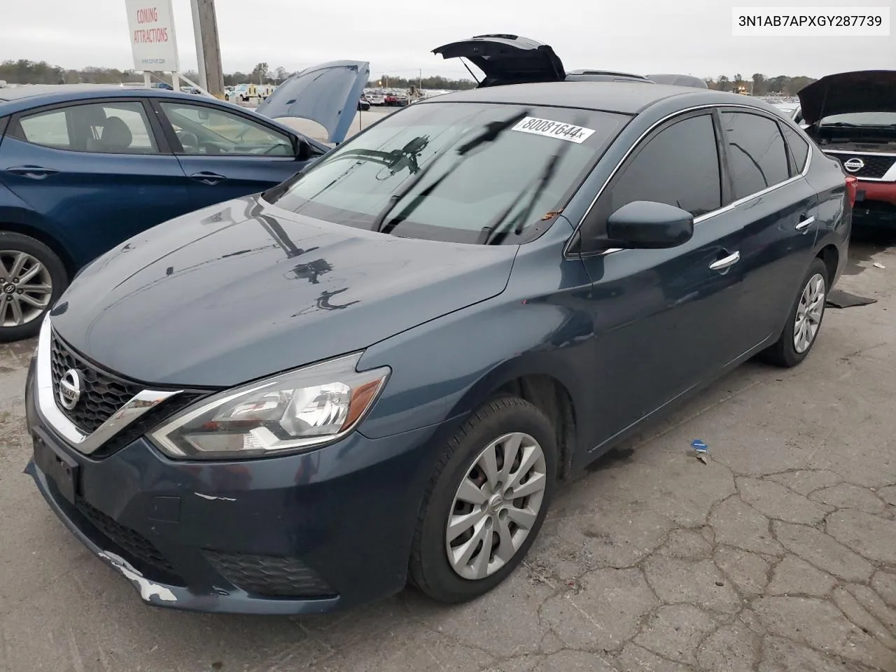 2016 Nissan Sentra S VIN: 3N1AB7APXGY287739 Lot: 80081644