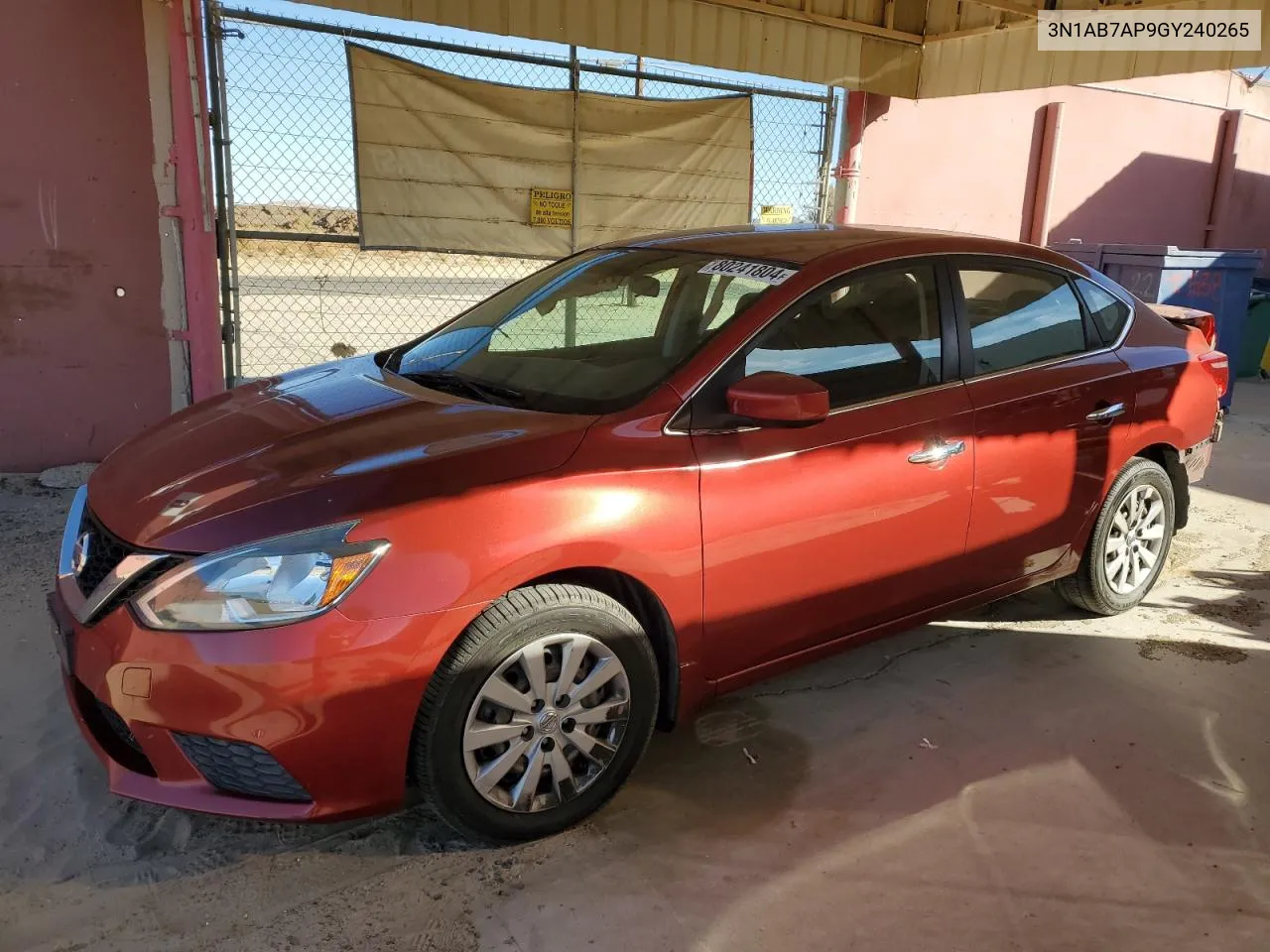 3N1AB7AP9GY240265 2016 Nissan Sentra S