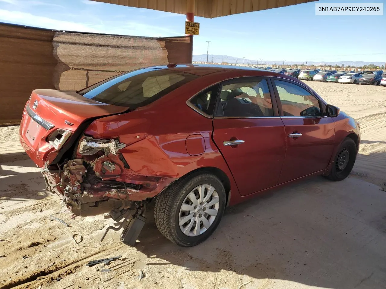 3N1AB7AP9GY240265 2016 Nissan Sentra S