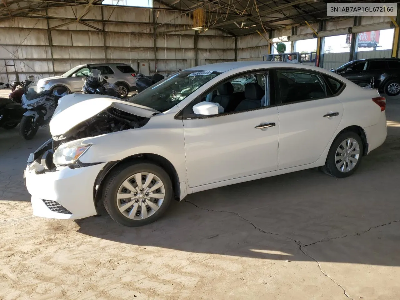 2016 Nissan Sentra S VIN: 3N1AB7AP1GL672166 Lot: 80393034