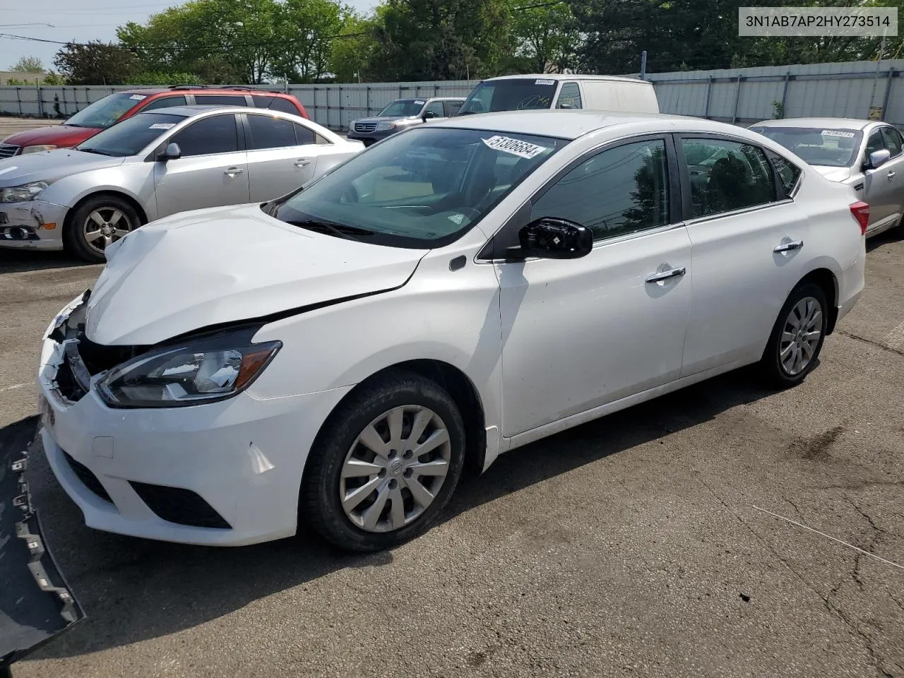 2017 Nissan Sentra S VIN: 3N1AB7AP2HY273514 Lot: 51306684