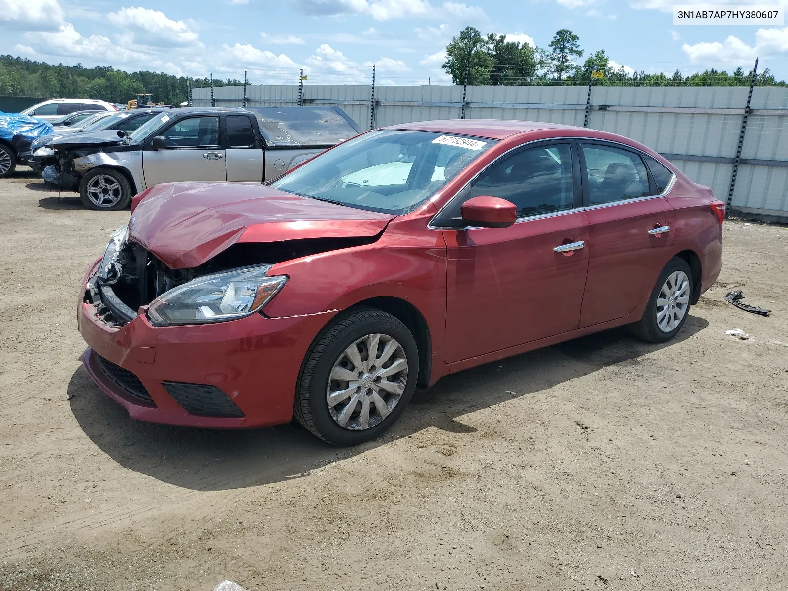 2017 Nissan Sentra S VIN: 3N1AB7AP7HY380607 Lot: 57752944