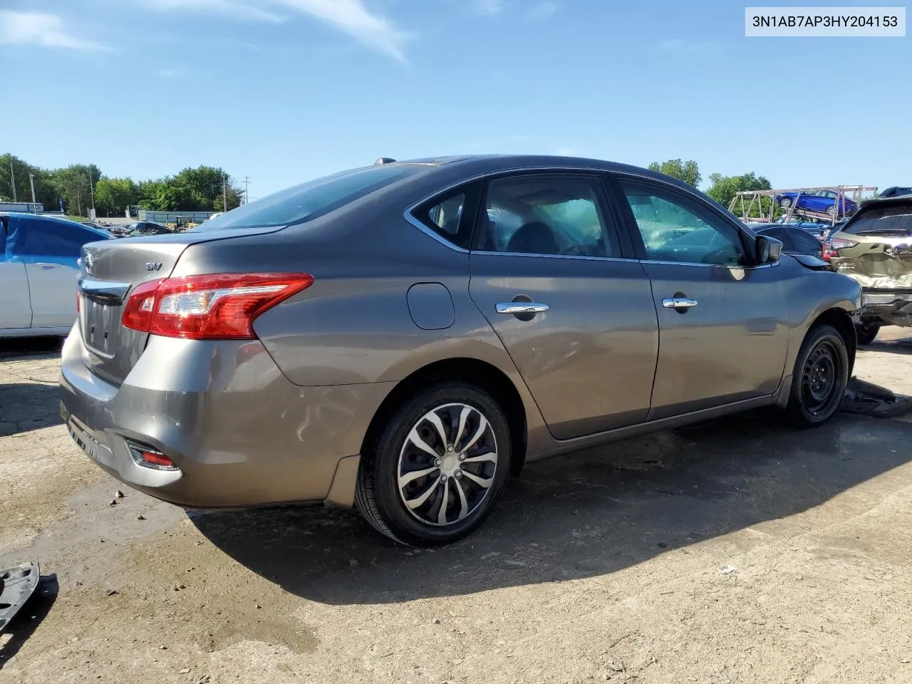 2017 Nissan Sentra S VIN: 3N1AB7AP3HY204153 Lot: 58656094