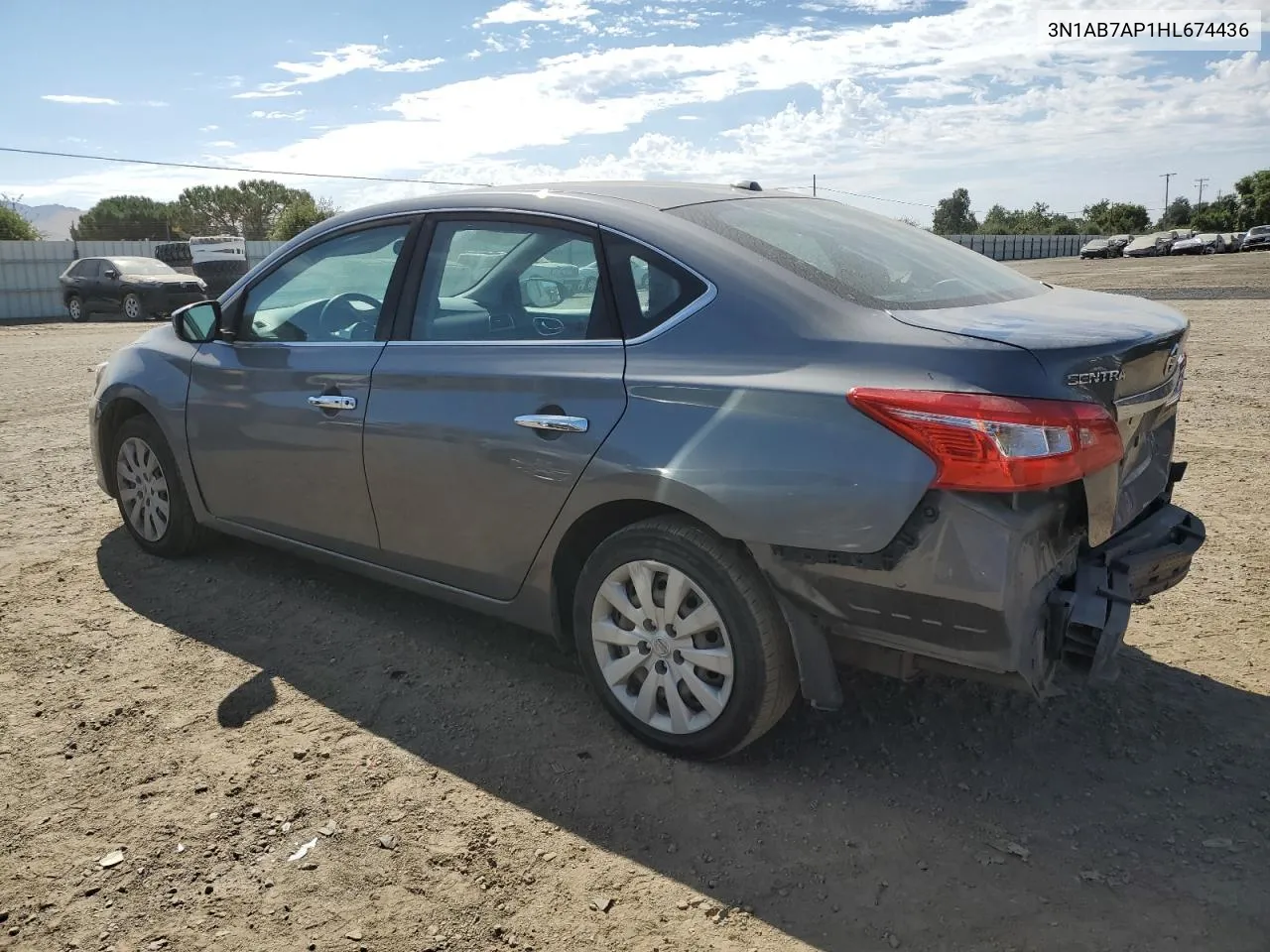 2017 Nissan Sentra S VIN: 3N1AB7AP1HL674436 Lot: 60252794