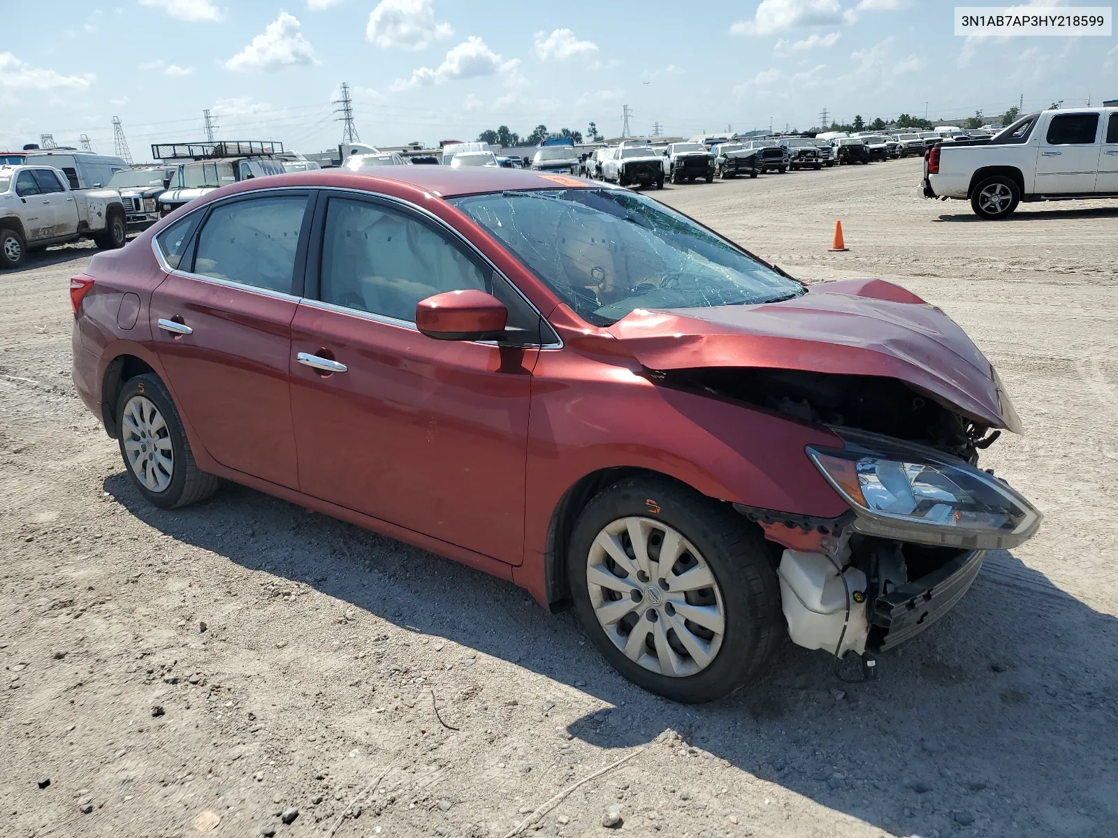 2017 Nissan Sentra S VIN: 3N1AB7AP3HY218599 Lot: 66706154