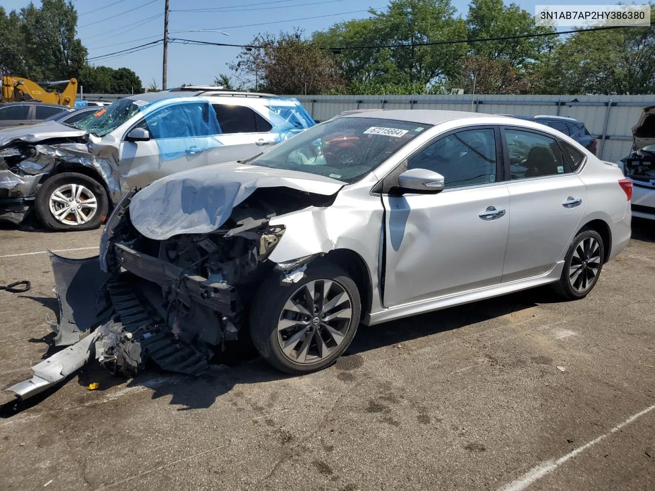 3N1AB7AP2HY386380 2017 Nissan Sentra S