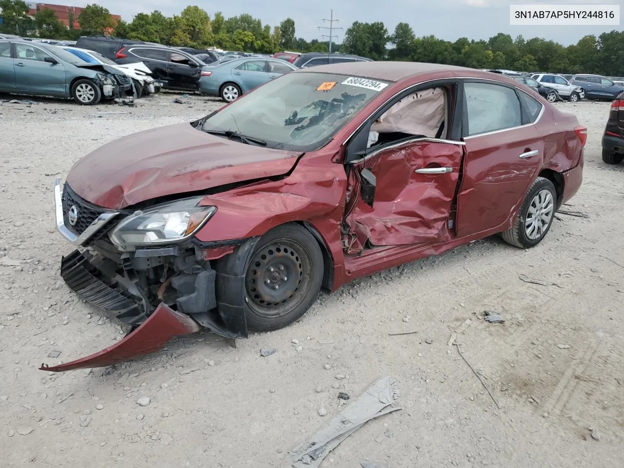 2017 Nissan Sentra S VIN: 3N1AB7AP5HY244816 Lot: 68042294