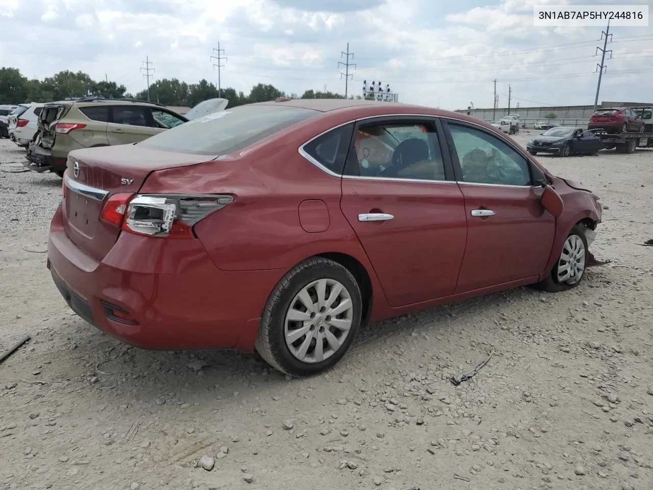 2017 Nissan Sentra S VIN: 3N1AB7AP5HY244816 Lot: 68042294